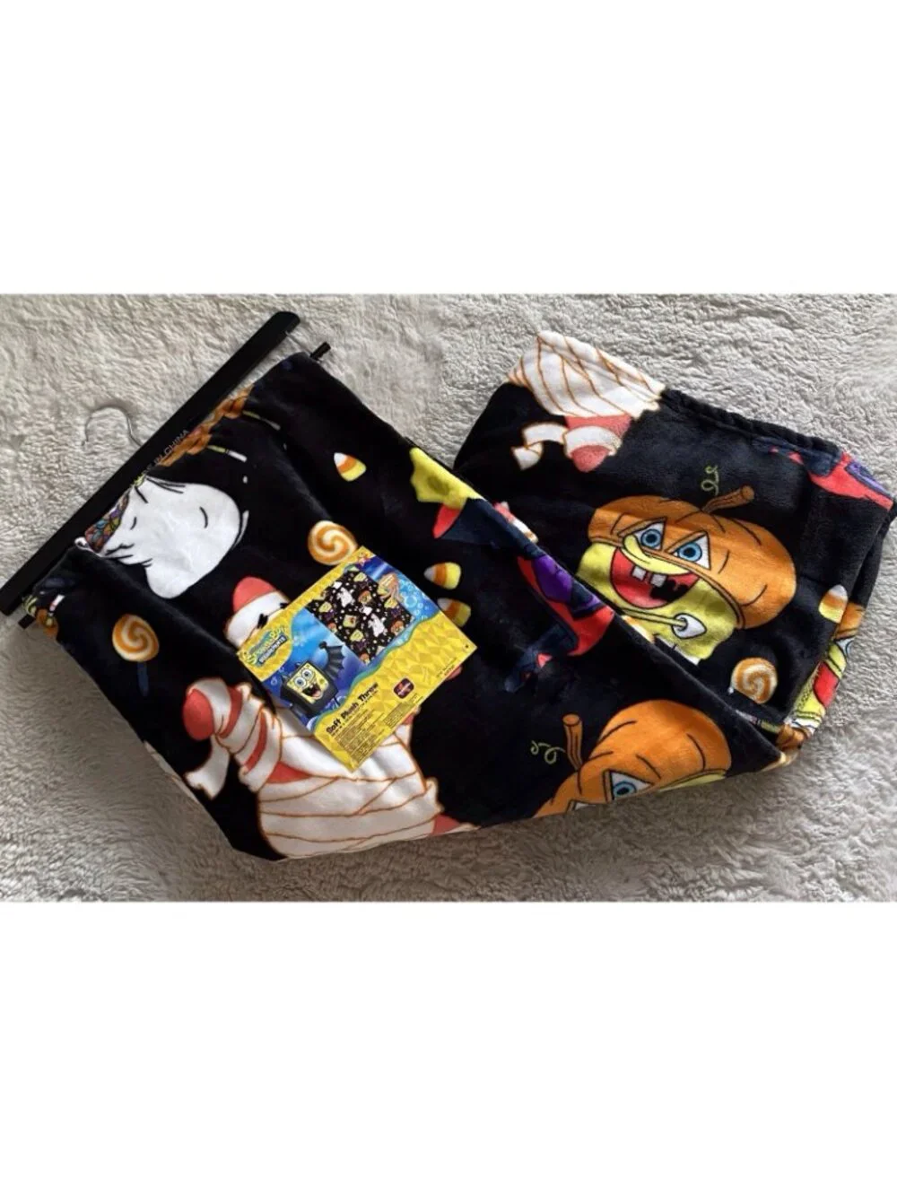 SpongeBob SquarePants Pumpkin Halloween Throw Blanket 50”x70” Patrick Mummy NEW